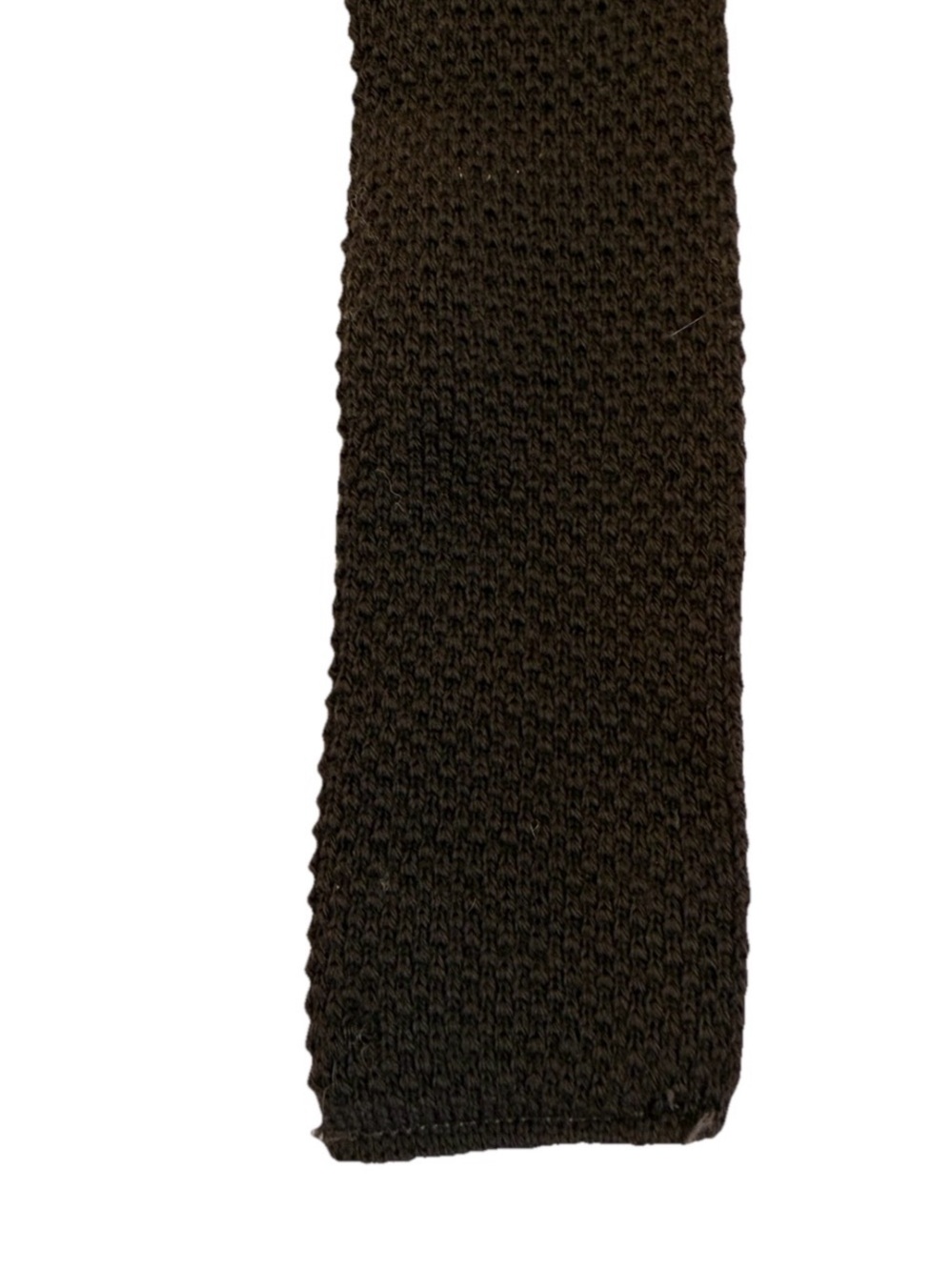 Vintage Charing Cross by Schreter Brown 100% Virgin Wool Knit Skinny Tie - Picture 4 of 6